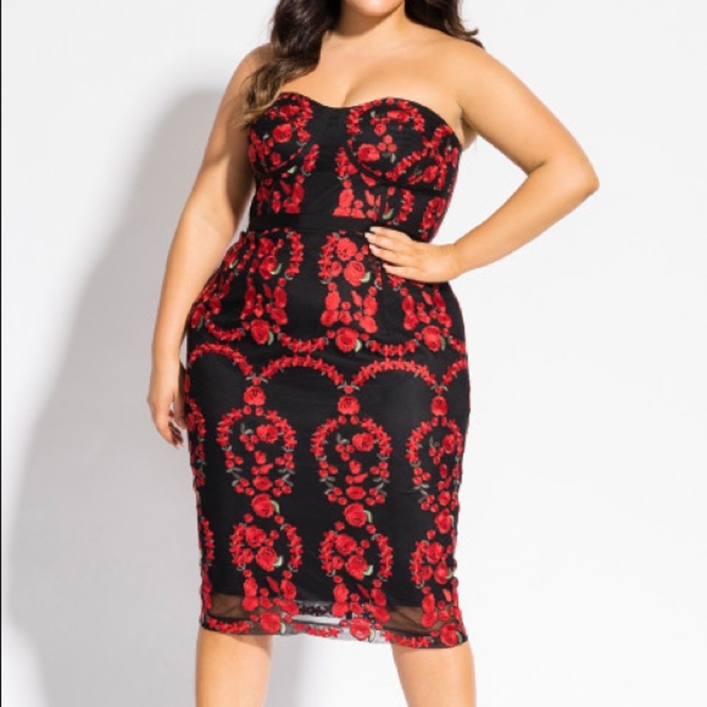 Rose cocktail dress